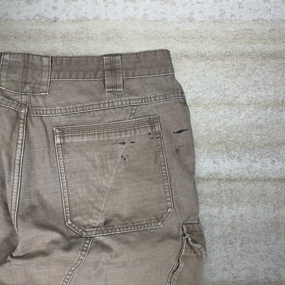 Vintage Y2K Duluth Trading Work Pants 36x32 Baggy Fit Wheat Tan Canvas Cargos - Picture 3 of 4